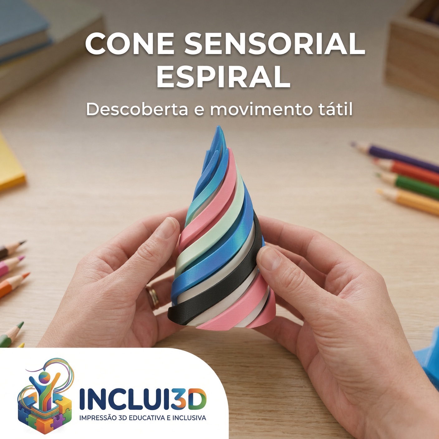 Cone de fidget espiral - Modelo gratuito para impressão 3D